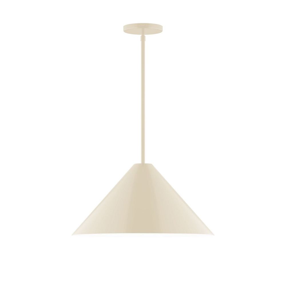 Montclair Lightworks STG423-16-L13 18" Axis Cone LED Stem Hung Pendant, Cream